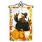 G128 Combo Pack Garden Flag Hanger 14IN & Garden Flag Pilgrim Turkey with Pumpkin 12x18IN Printed 150D Polyester